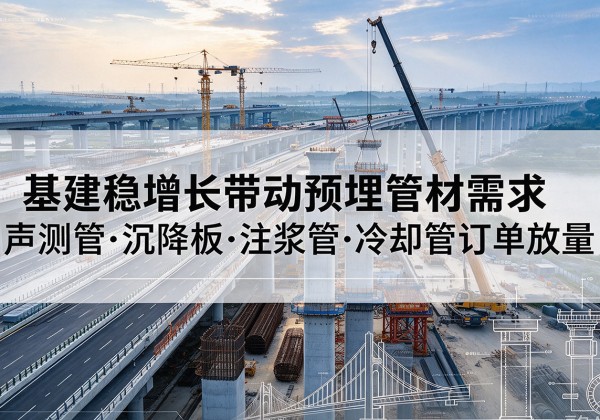 沈北新基建稳增长带动预埋监测管材需求，声测管、沉降板、注浆管订单持续放量